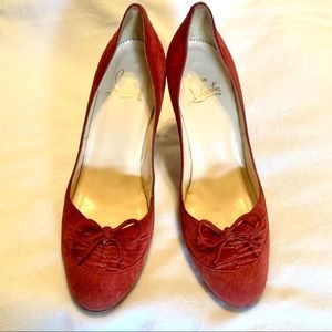 Red Christian Louboutin Suede Pumps 39